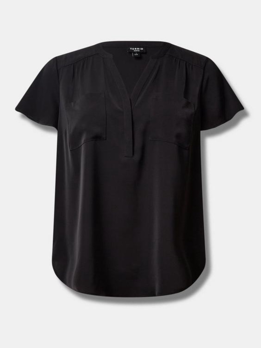 Harper Studio Crepe de Chine Flutter Short Sleeve Blouse 2/ 2X /18/20 - Picture 2 of 8